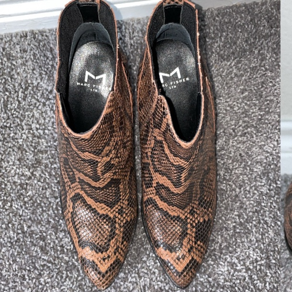 Marc Fisher Ltd Snake Print Pointy Toe Boot - image 2